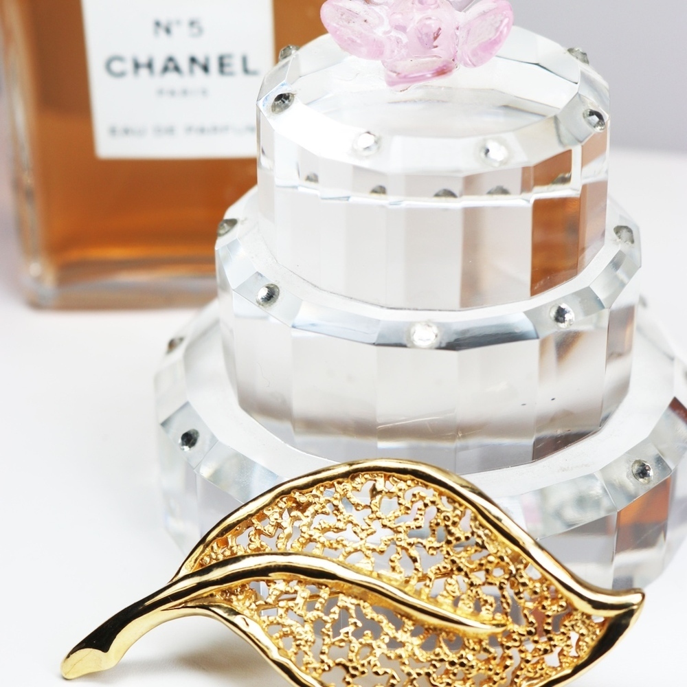 1980s MJ Ent 22K Gold Plated Fall Leaf Brooch